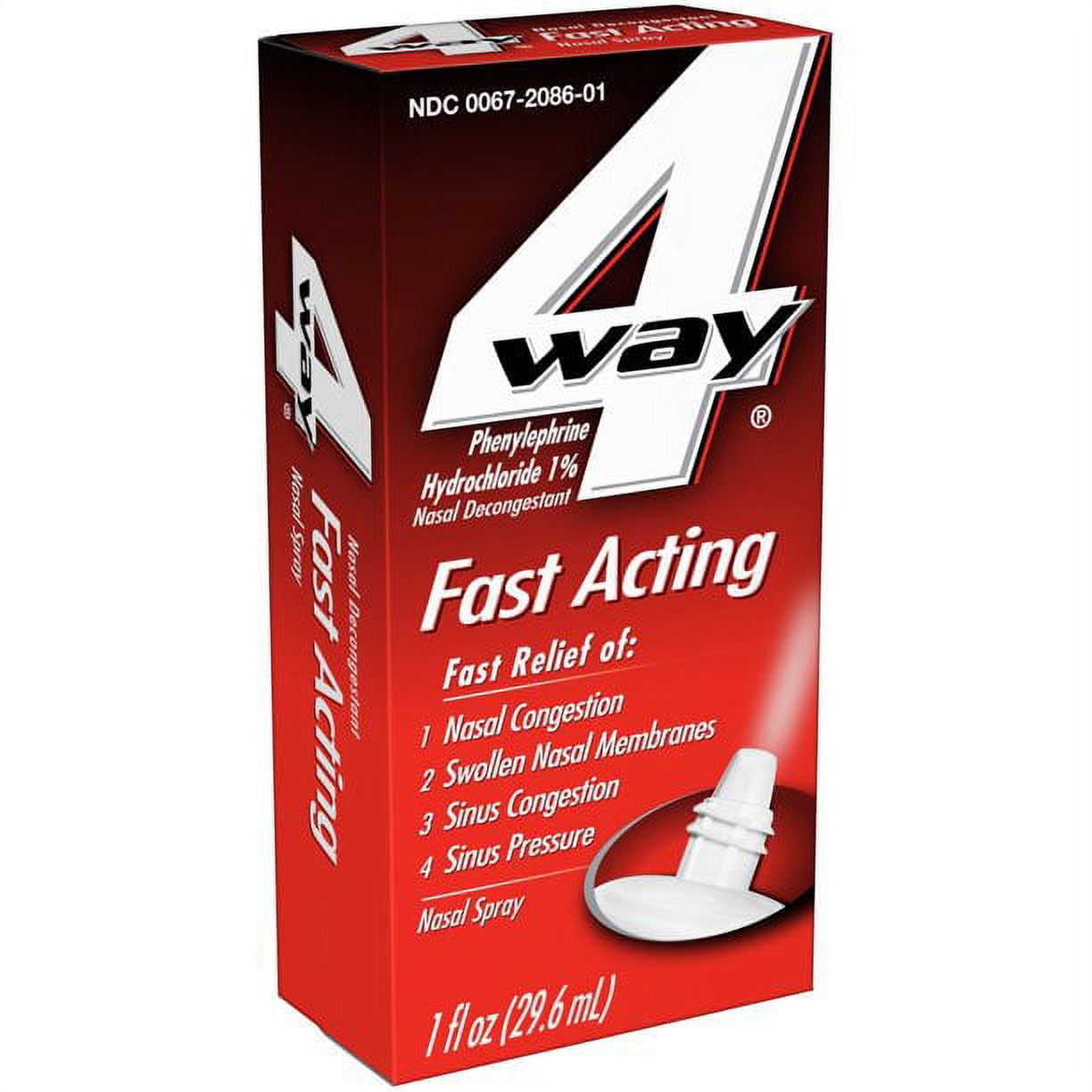 4 Way Fast Acting Fast Relief Nasal Spray, 1 oz, 4 Pack