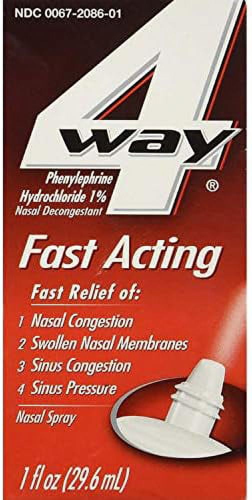 4 Way Fast Acting Nasal Spray - 1 Oz, Pack Of 6