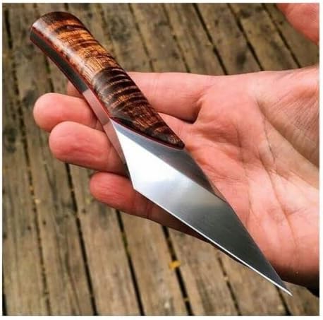 Custom Handmade Kiridashi Knife,Professional Razor Sharp Hand Forged Japanese Stainless Steel Blade Hammered Pattern for Woodworking, Marking, Wood Carving, Whittling