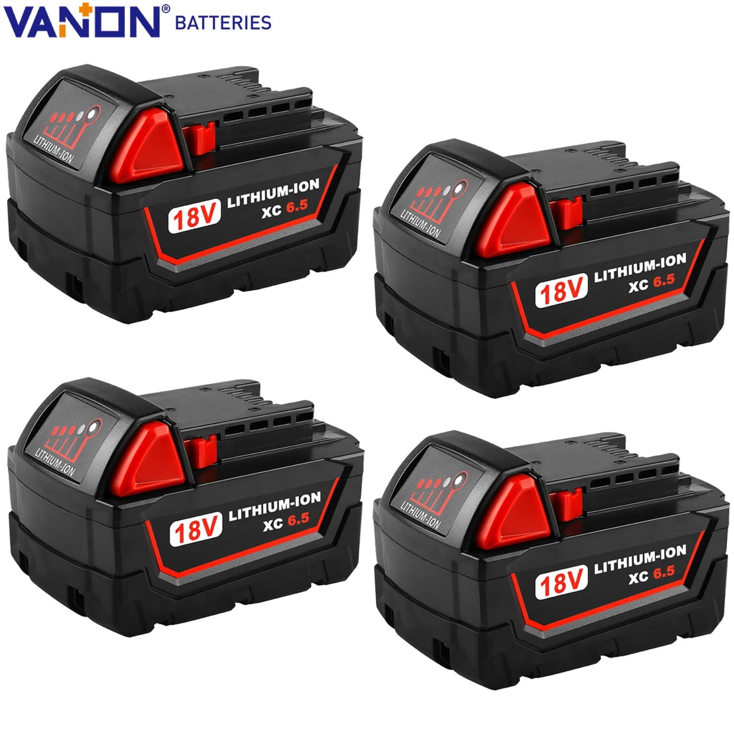 4X 18V 6.5Ah 48-11-1862 48-11-1850 For Milwaukee M18 Battery XC 6.0 48-11-1852 Lithium ion 48-11-1828 Power Tools Battery 48-11-1820 48-11-1890