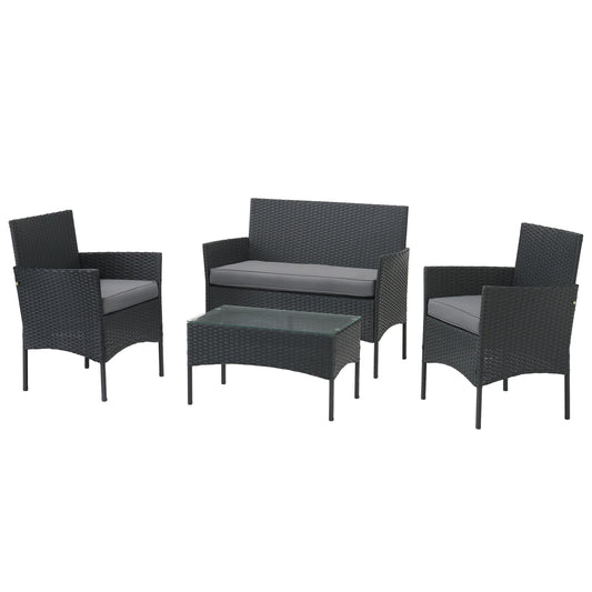 Lavish Home 4PC Rattan Patio Furniture Set