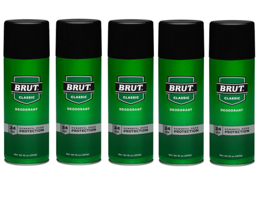 5 Pack BRUT Deodorant Spray Original Fragrance 10 oz Each