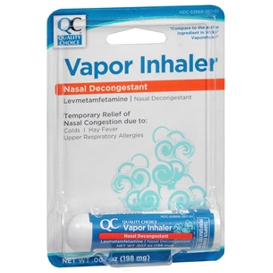 5 Pack Quality Choice Nasal Decongestant Levmetamfetamine Vapor Inhaler 1 Each