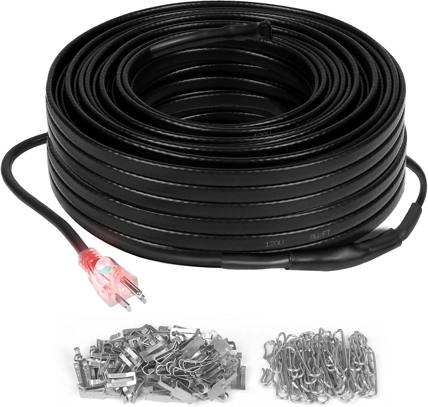 Rylpoint 50FT Heat Tape for Water Pipes, Roof Snow De-Icing, RV  Heating Cable,120 Volt 8W/ft