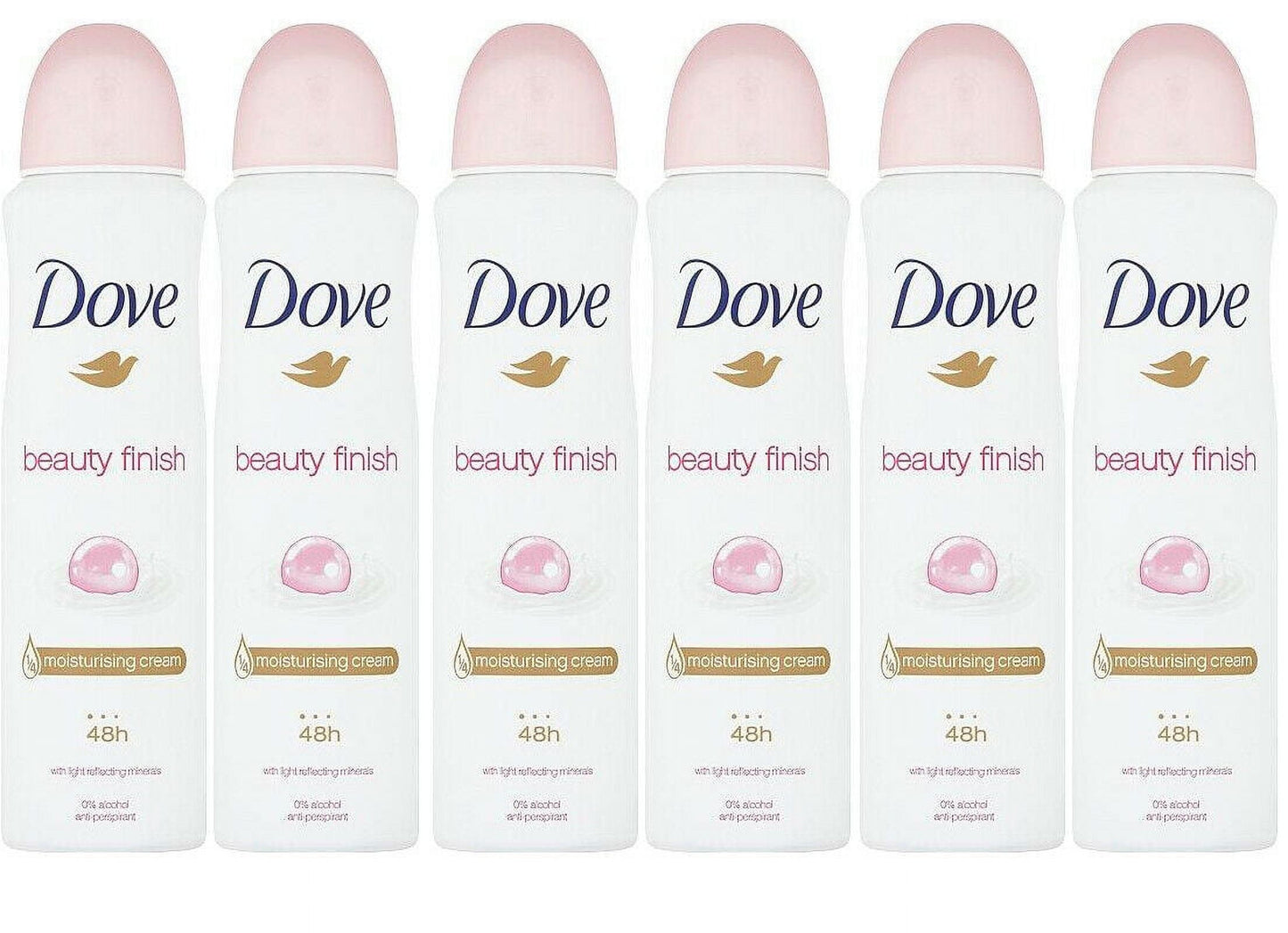 6 Pack Dove Beauty Finish Antiperspirant Deodorant Spray, 150ml each