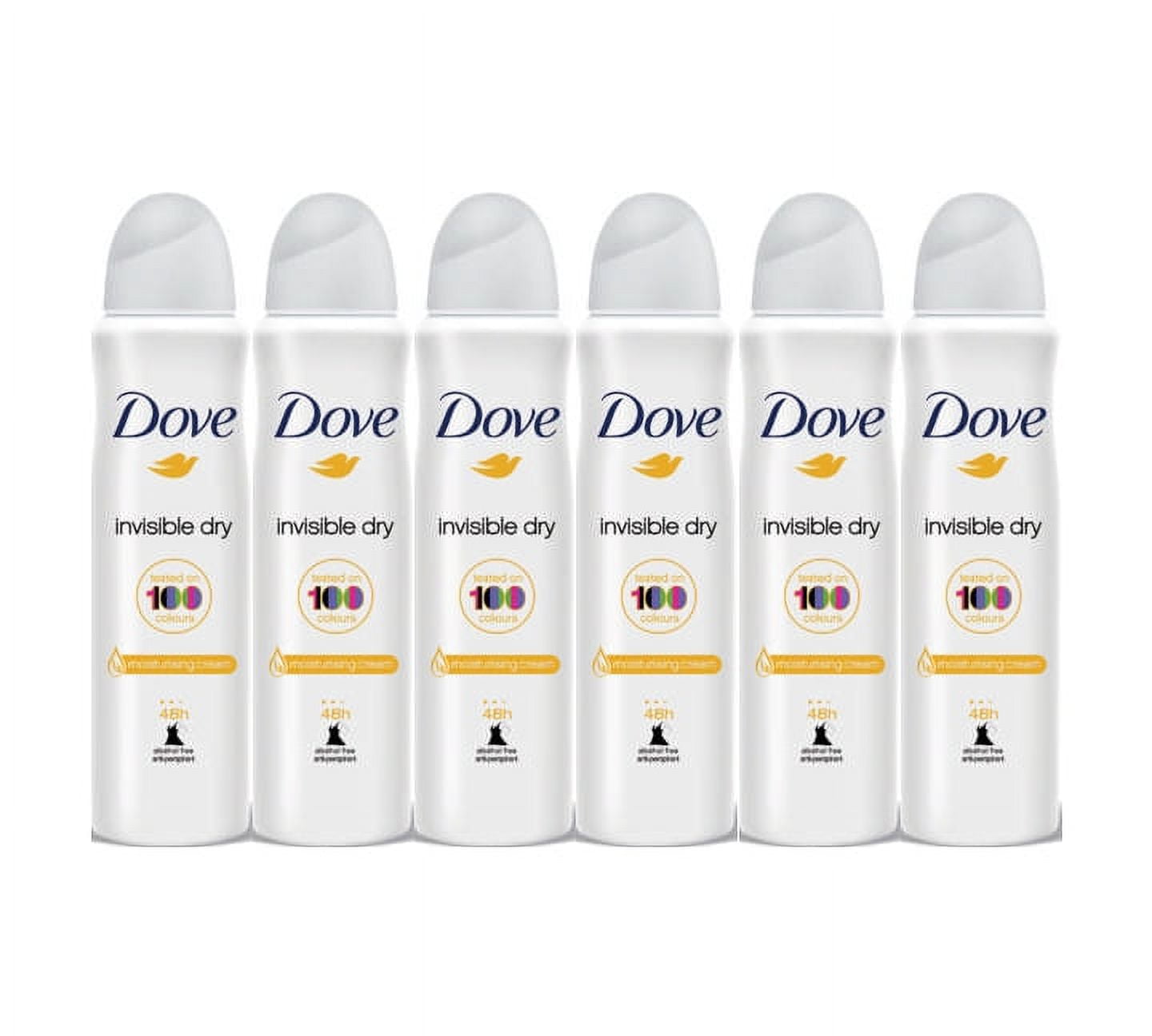 6 Pack Dove Invisible Dry Antiperspirant Deodorant Spray, 150ml