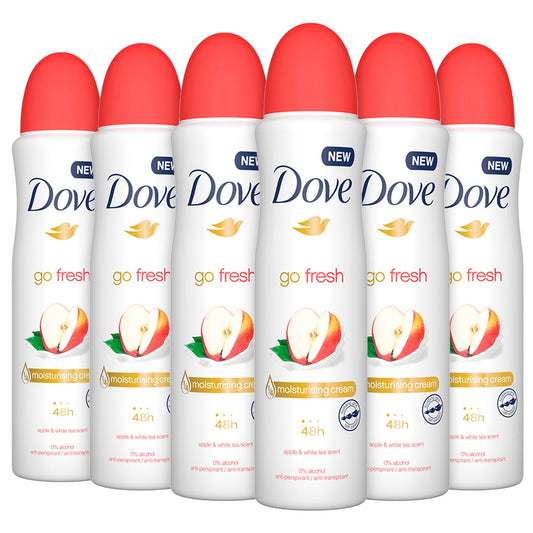 Dove Go Fresh Apple & White Tea, Women's Anti Perspirant Deodorant Aerosol Spray 250ml (8.45 fL Oz)