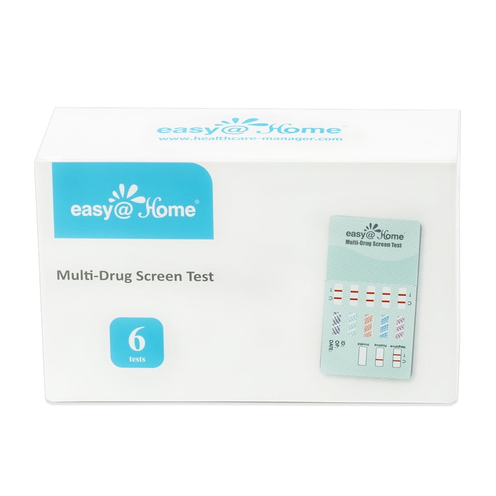 6 Pack Easy@Home 10 Panel Instant Drug Test Kits - Testing Marijuana (THC), Cocaine (COC), Opiate (OPI 2000), MET, AMP, BAR, BZO,MTD, PCP, MDMA #EDOAP-3104