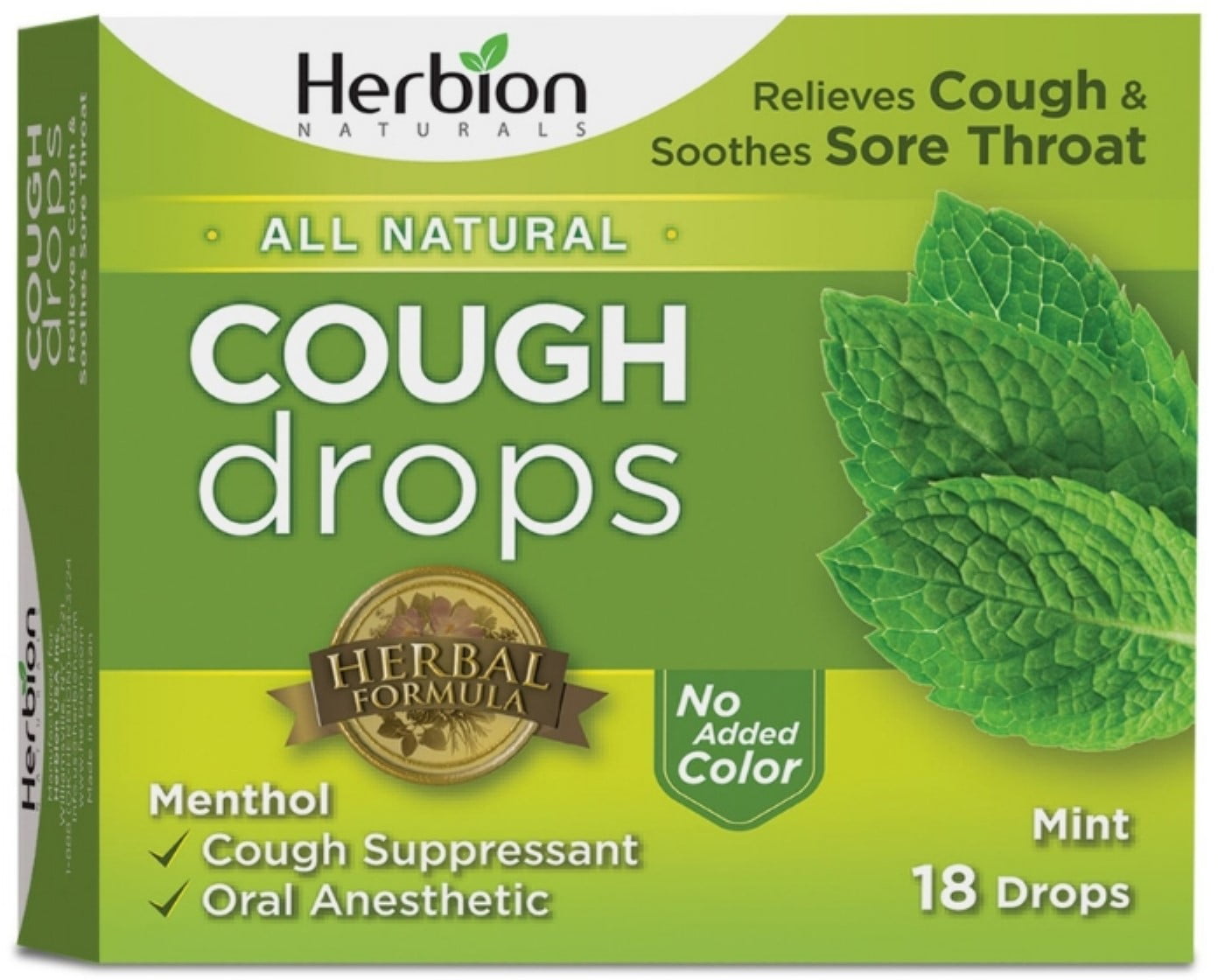 6 Pack - Herbion  Naturals Cough Drops with Natural Mint Flavor, 18 ea