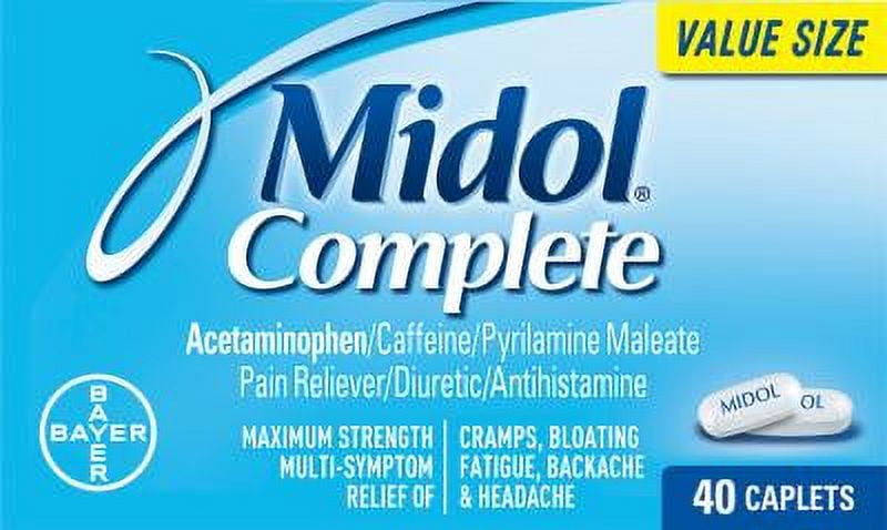 6 Pack - Midol Complete Maximum Strength Pain Reliever Caplets 40 ea