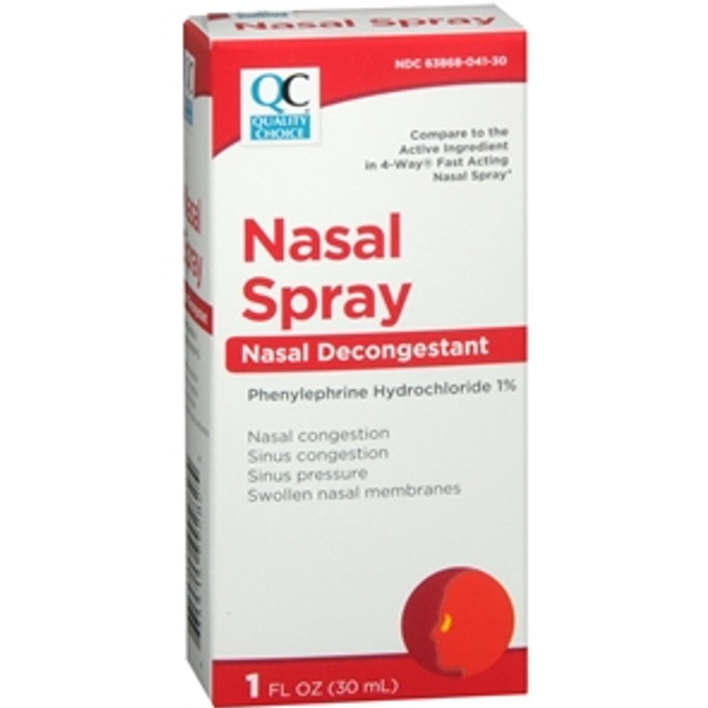 6 Pack Quality Choice 4 Way Acting Nasal Spray 1oz Each