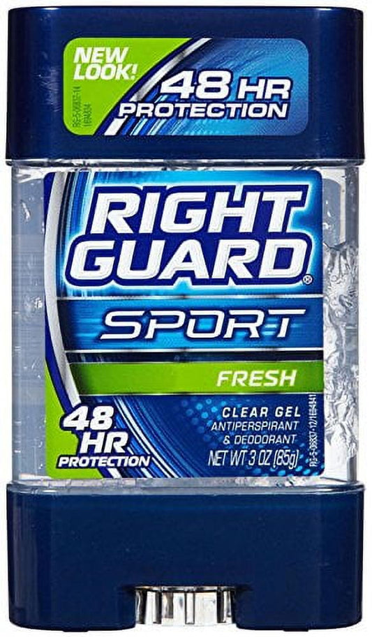 6 Pack Right Guard Sport Fresh Clear Gel Deodorant 3 Oz Each