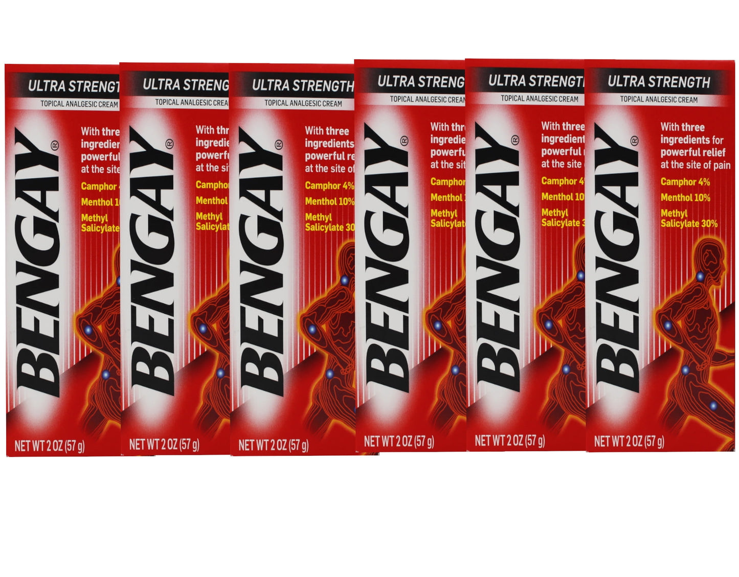 6 Pack Ultra Strength Bengay Pain Relief Cream 2 Ounce