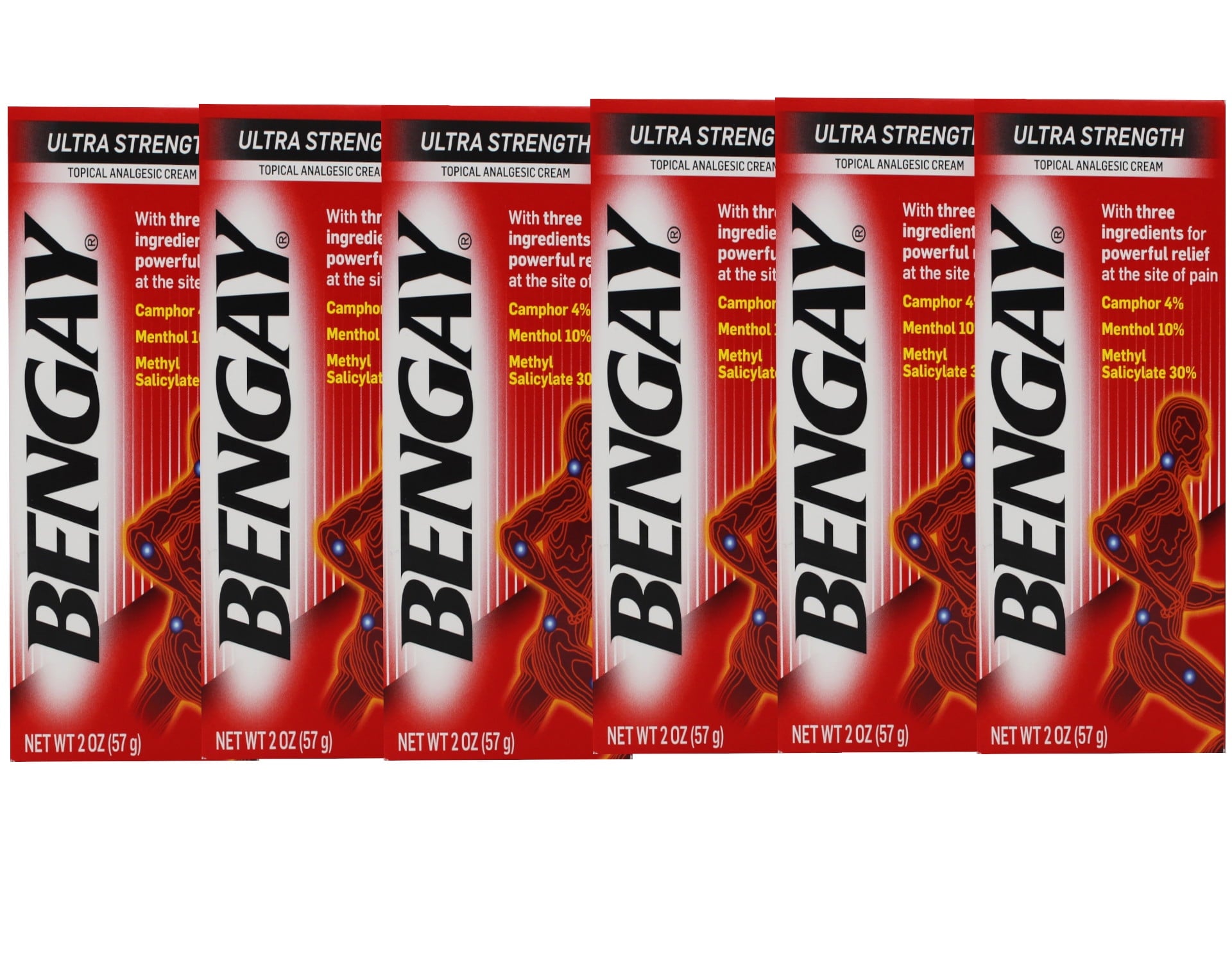 6 Pack Ultra Strength Bengay Pain Relief Cream 2 Ounce