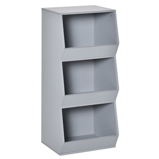 3-shelf Organizer Dresser Kids Storage Shelf Toys, Games, Books, Ages 3+, Grey