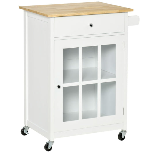 27 Rolling Kitchen Island Cart Storage Cabinet Trolley Towel Rack W/ Drawer