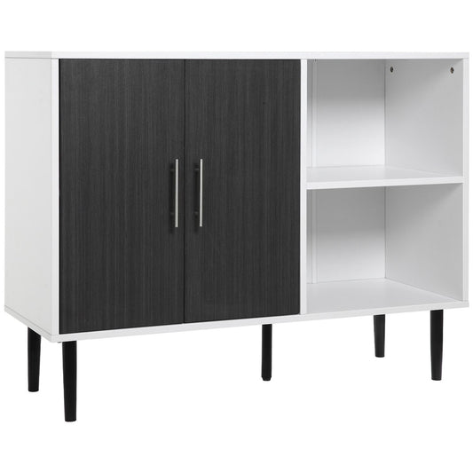 Wooden Modern Sideboard Storage Cabinet W/ Shelf For Dining Room, Hallway, Grey