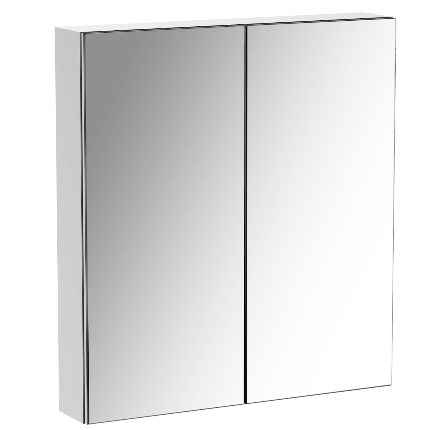 Wall-mount Mirror Vanity Bathroom Stainless Steel W/door Shelves, Silver 24x26