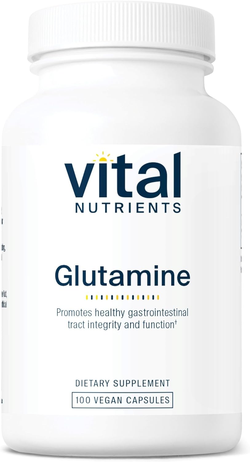 Vital Nutrients - Glutamine - Gastrointestinal and Immune Support - 100 Vegetarian Capsules per Bottle - 3400 mg