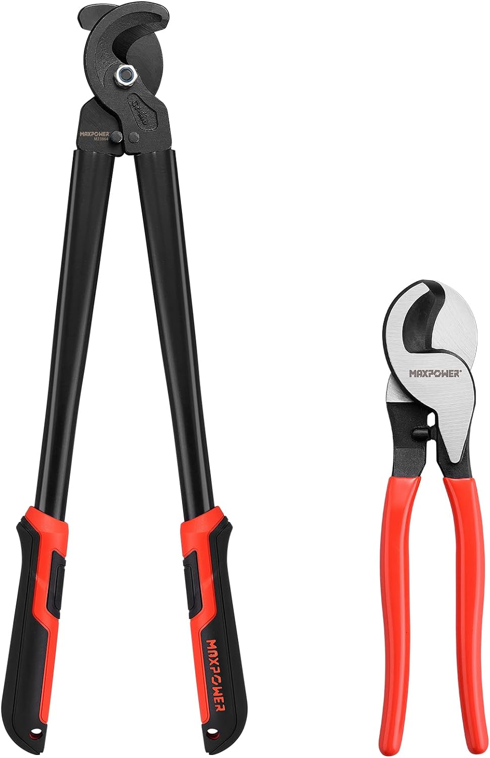 MAXPOWER Cable Cutter Set, 10-inch and 14 in-ch Heavy Duty Cable Cutters for Cutting Copper and Aluminum Cable?2-Pack?