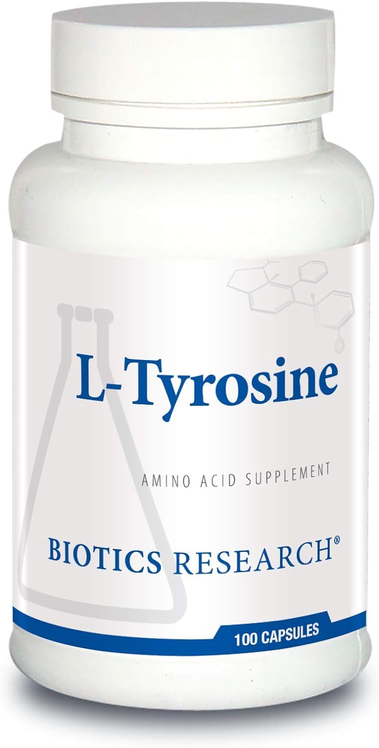 Biotics Research L Tyrosine 500 Milligram, Mood and Memory Support, Supports Overall Relaxation Response, Supports Thyroid Function. 100 Capsules