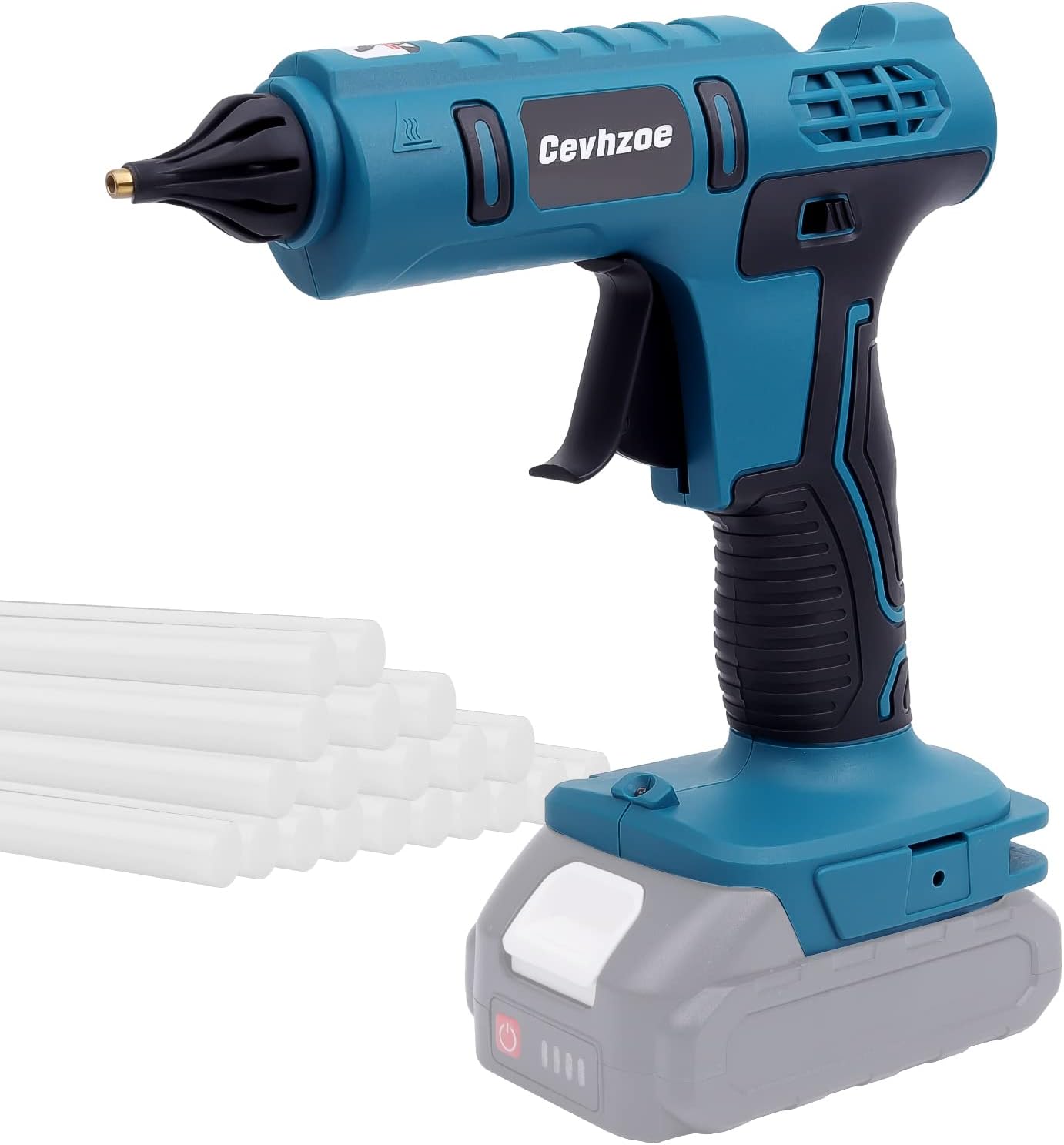 Cordless Glue Gun, Full Size Hot Glue Gun for Makita 18V Lithium-Ion Battery with 20Pcs 0.43" Glue Sticks and Insulated Copper Nozzle (Tool Only, Battery NOT Included)