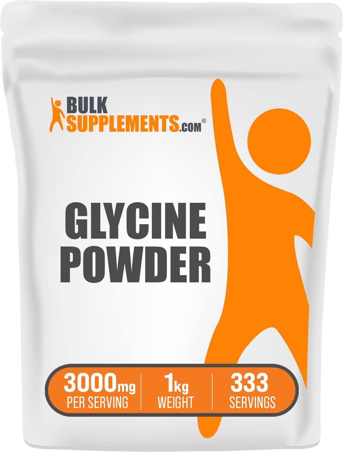 BulkSupplements.com Glycine Powder - L-Glycine Powder, Glycine Supplements, Glycine 3000mg - Glycine Amino Acid, Pure & Gluten Free - 3000mg per Serving, 1kg (2.2 lbs) (Pack of 1)