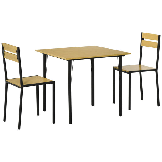 3-piece Dining Room Kitchen Table  2 Chairs Furniture Set For Home, Bamboo