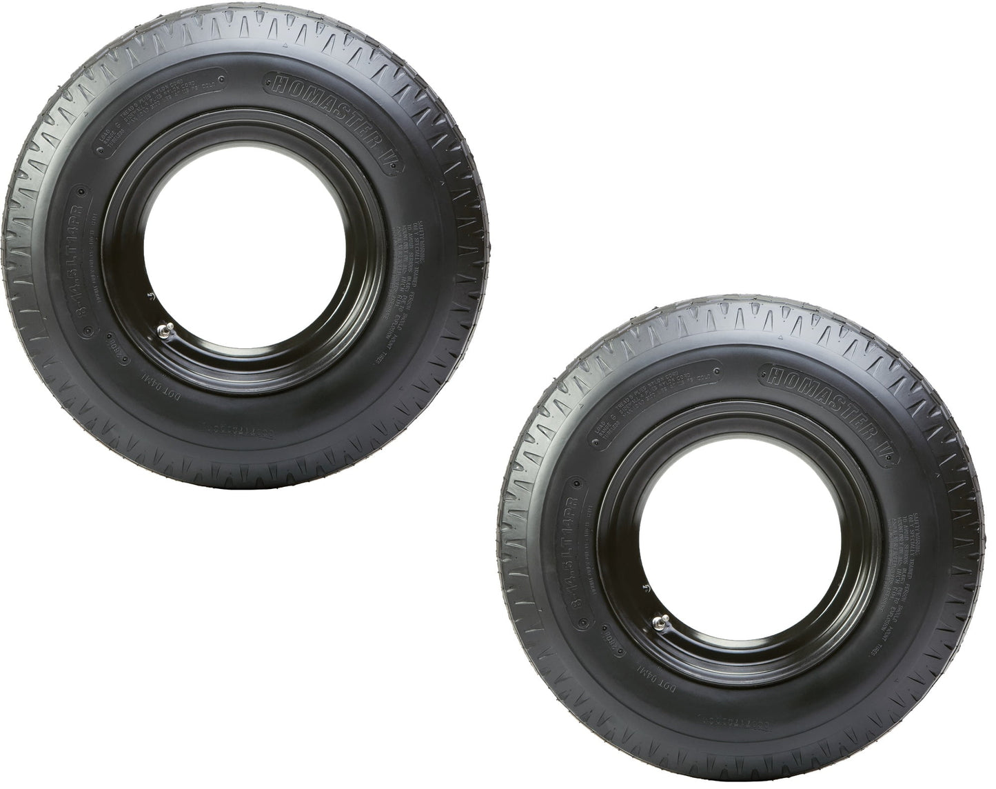 2-Pk Mounted Trailer Tire Rim Homaster 8-14.5 LRG 14.5 in. Demountable Rim Wheel