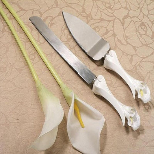 Calla Lily Cake And Knife Set C401 Quantity of 1