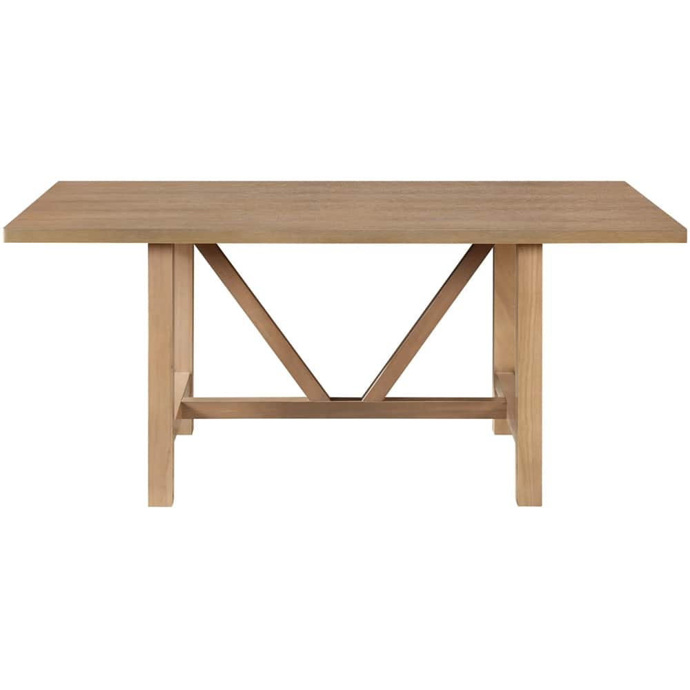 Grant Rectangular Modern Farmhouse Rubberwood Table