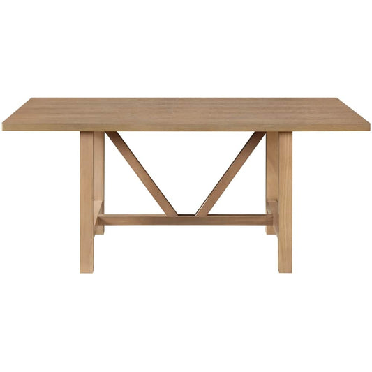 Grant Rectangular Modern Farmhouse Rubberwood Table