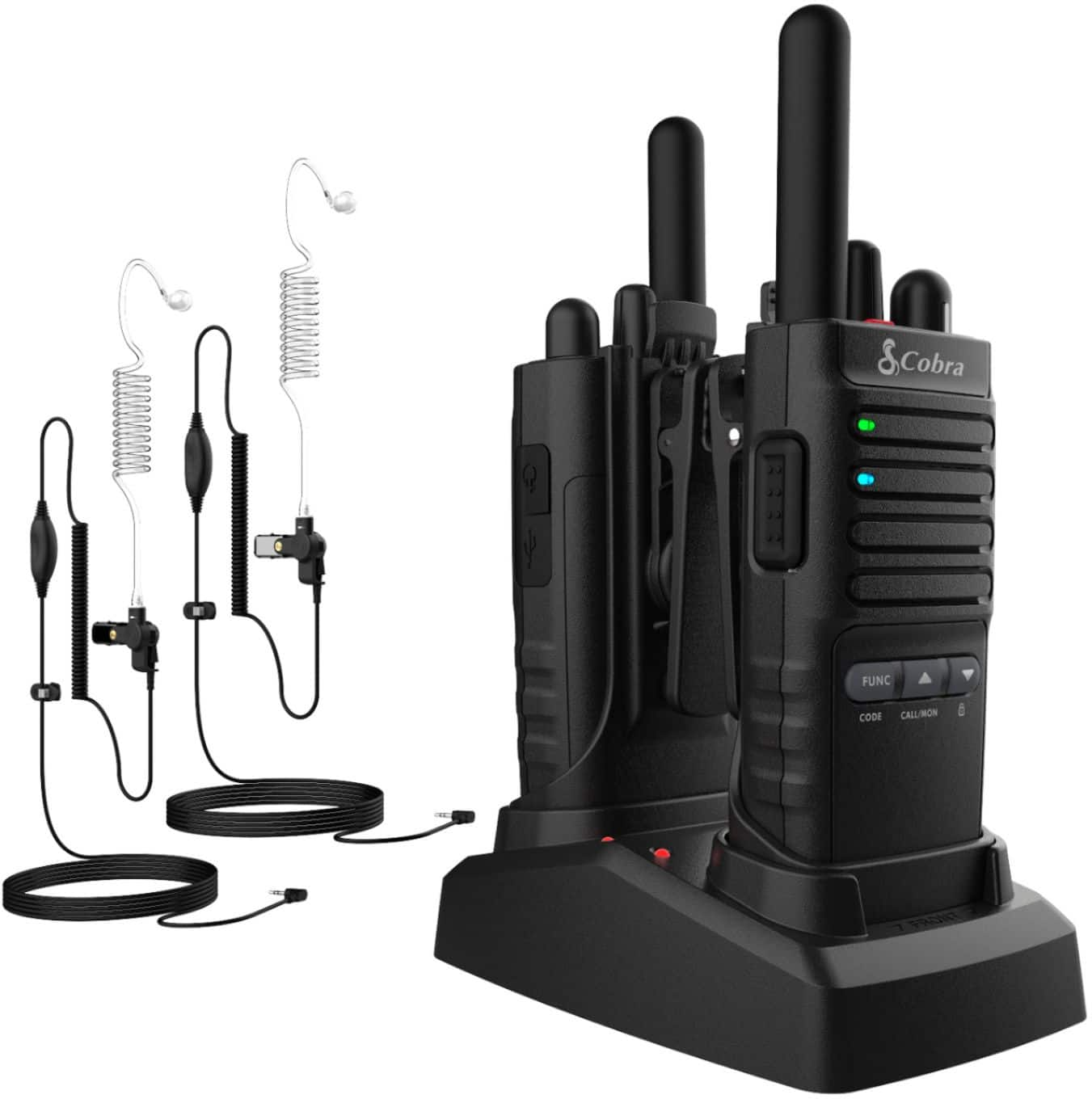 Pro Business 42-Mile, 22-Channel FRS 2-Way Radios with Surveillance Headsets (Pair)