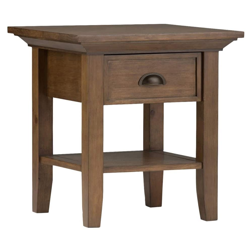 Redmond SOLID WOOD 19 inch Wide Square Transitional End Side Table in