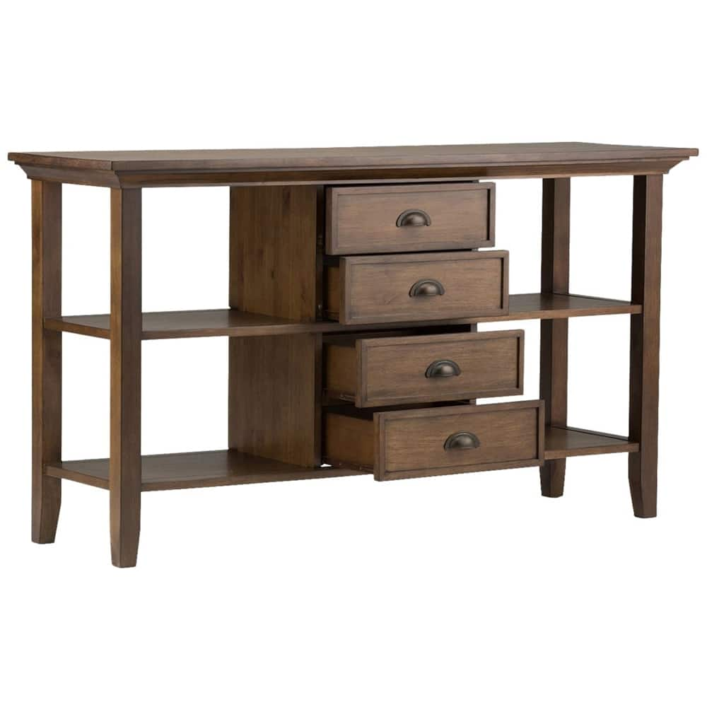 Redmond SOLID WOOD 54 inch Wide Transitional Console Sofa Table in Rustic