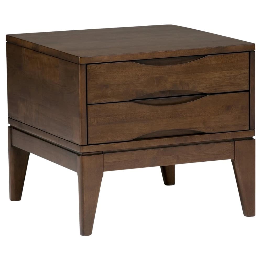 Harper Square Mid-Century Modern Solid Hardwood 2-Drawer End Table