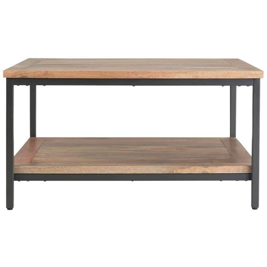 Skyler Square Modern Industrial Mango Wood Coffee Table