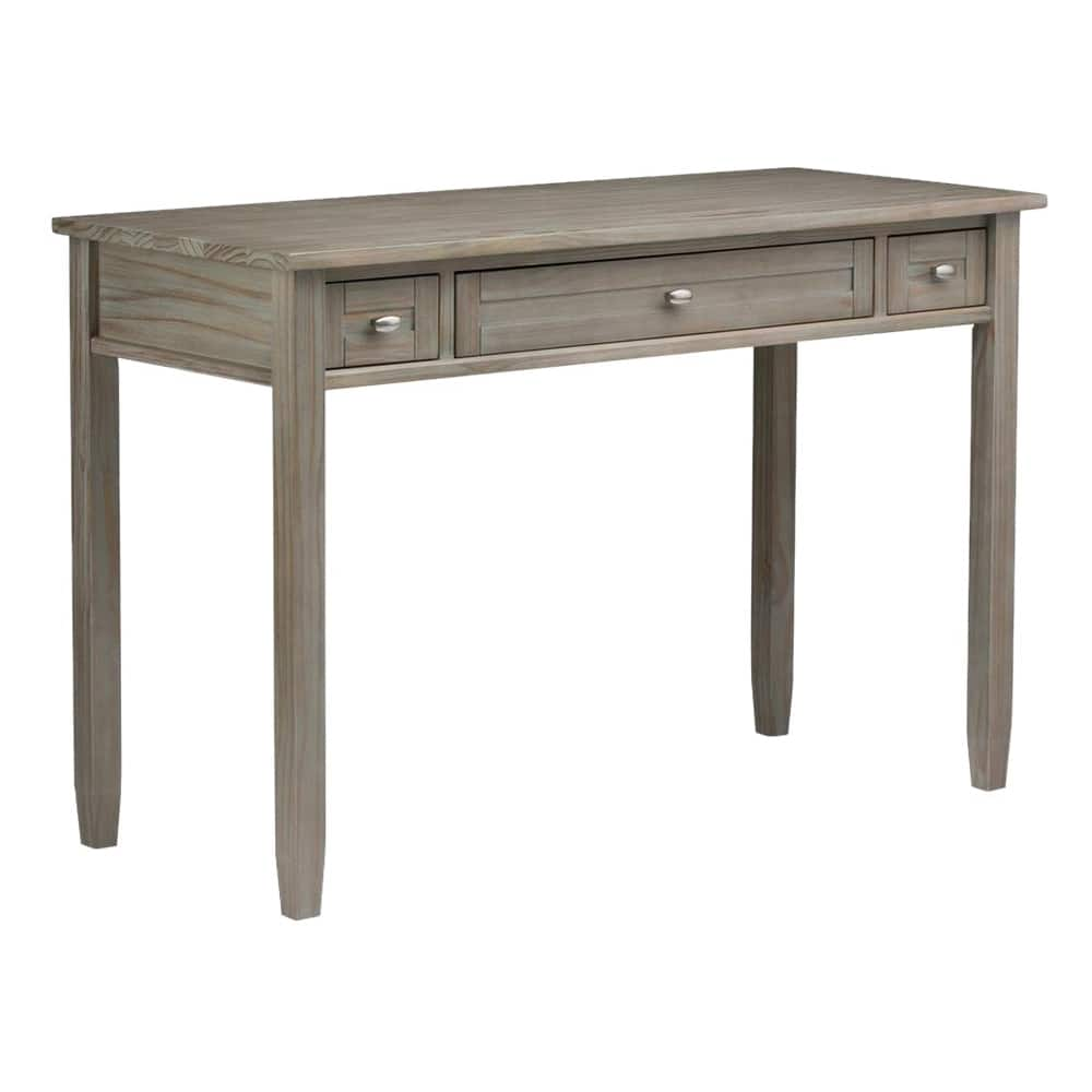 Warm Shaker SOLID WOOD Transitional 48 inch Wide Writing Office Desk in Distressed Grey