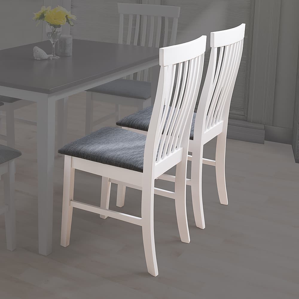 Michigan Two Toned White and Gray Dining Chair, Set of 2