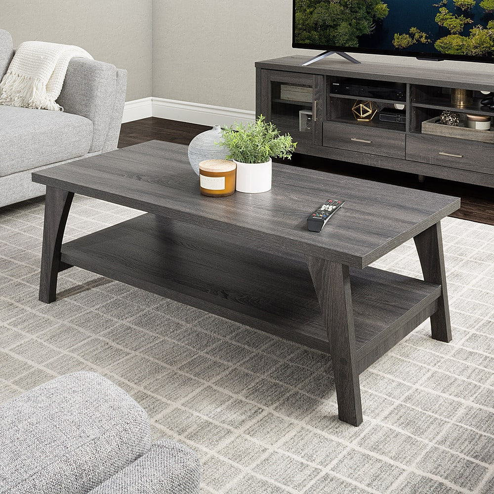 Hollywood Dark Gray Coffee Table with Shelf