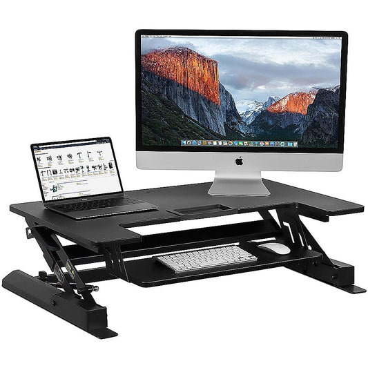 Wide Standing Desk Converter With Gas Spring