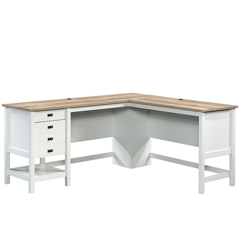 Cottage Road L with Oak Finish Top Desk