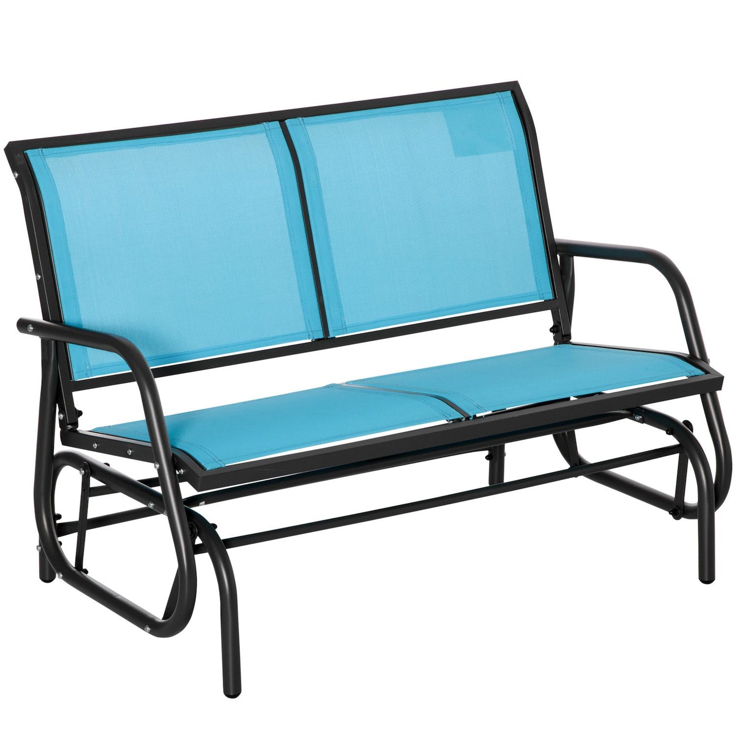 2-person Outdoor Glider Bench Double Rocking Chair For Patio Garden Porch Blue