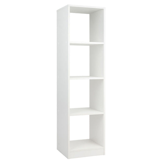 5 Tiers 4-Cube Narrow Bookshelf with 4 Anti-Tipping Kits-White