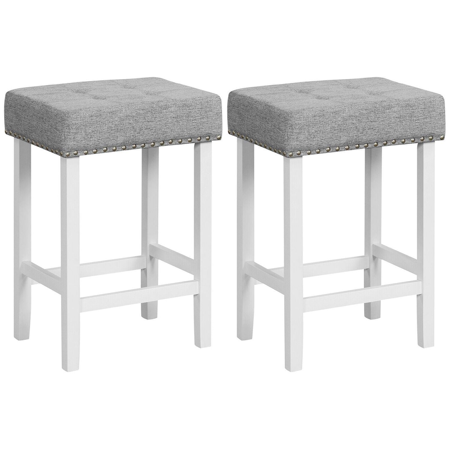 2 Pieces Counter Height Bar Stools with Sponge Padded Cushion