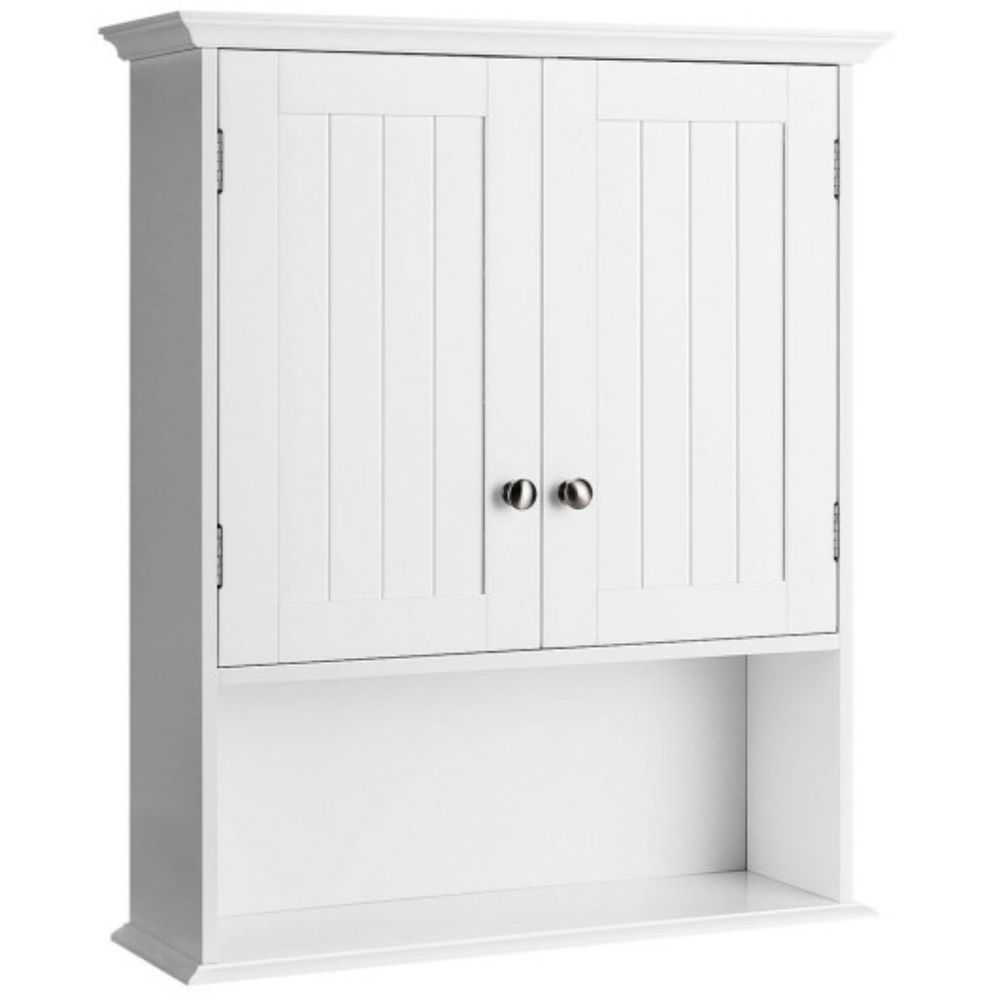 Wall Mount Bathroom Cabinet Storage Organizer With Doors And Shelves