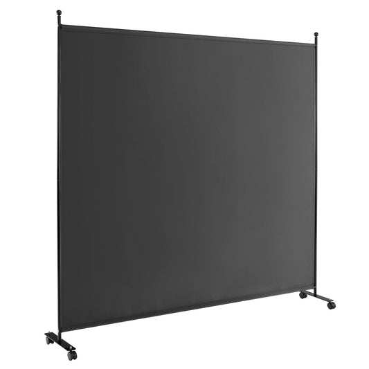 6 Feet Single Panel Rolling Room Divider with Smooth Wheels