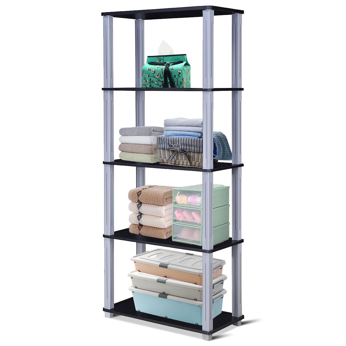 5-Tier Multi-Functional Storage Shelves Rack Display Bookcase