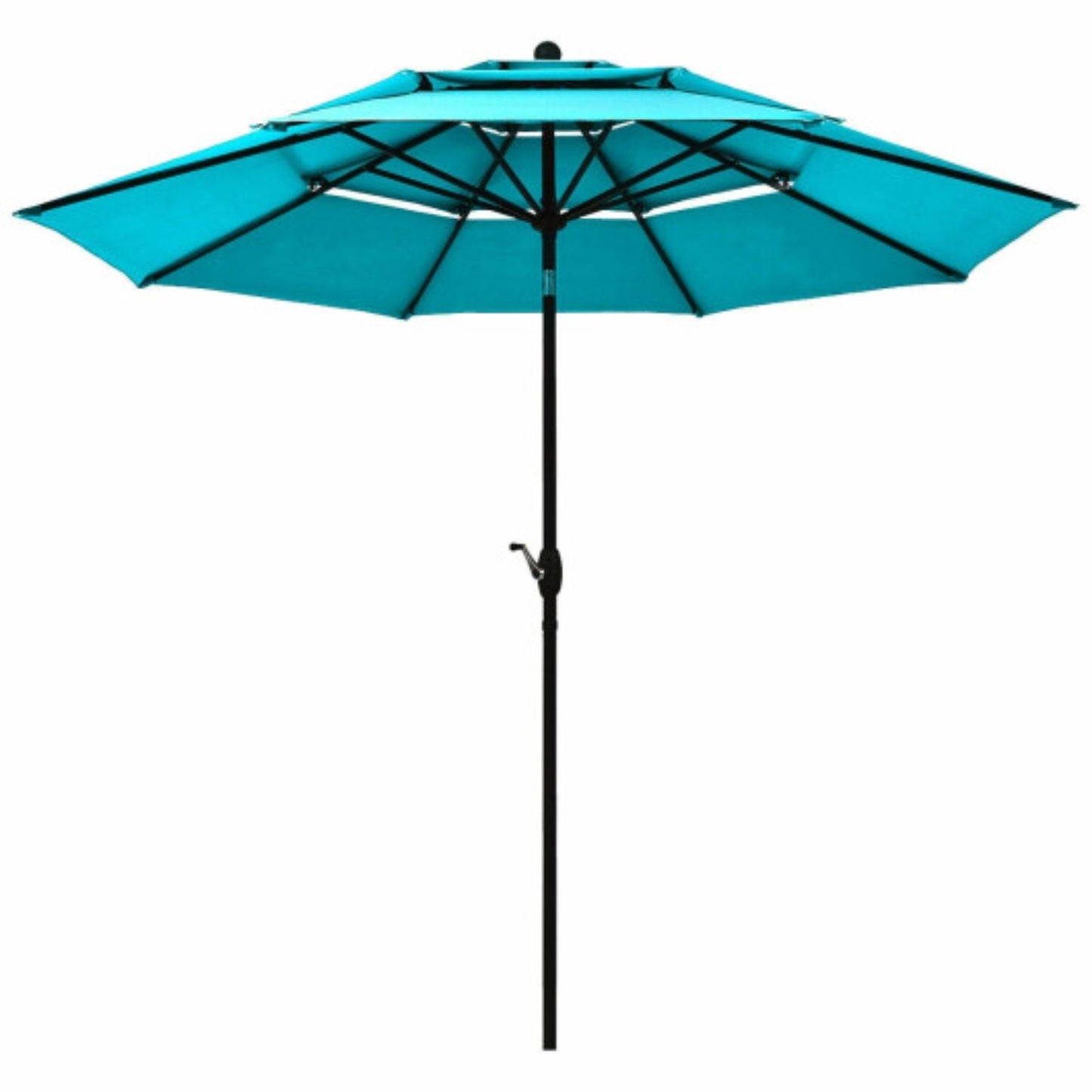 10ft 3 Tier Patio Umbrella Aluminum Sunshade Shelter Double Vented without Base