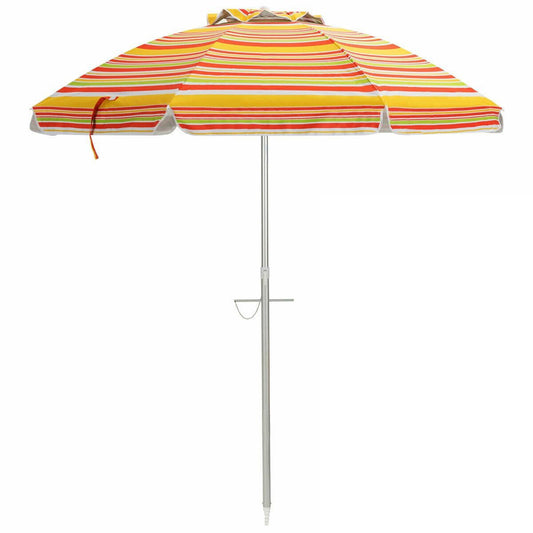 6.5 Feet Beach Umbrella with Sun Shade and Carry Bag without Weight Base